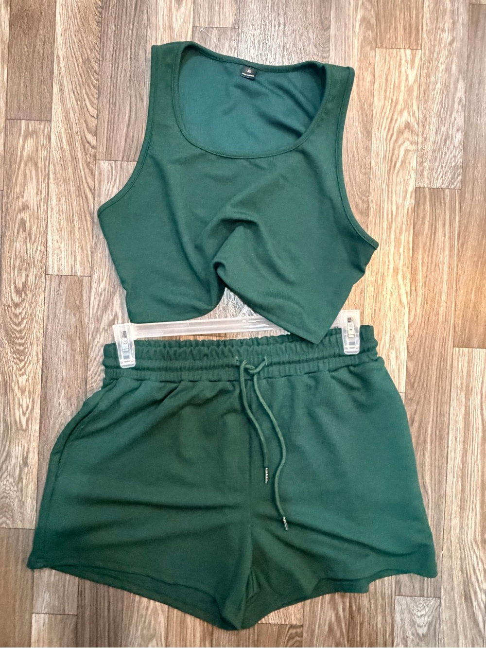 Women's Forest Green Drawstring Athletic Shorts